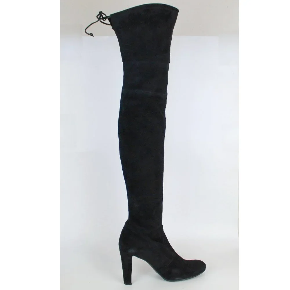 NEW Stuart Weitzman Highland Suede Over-the-knee Boot, Black, US 10.5